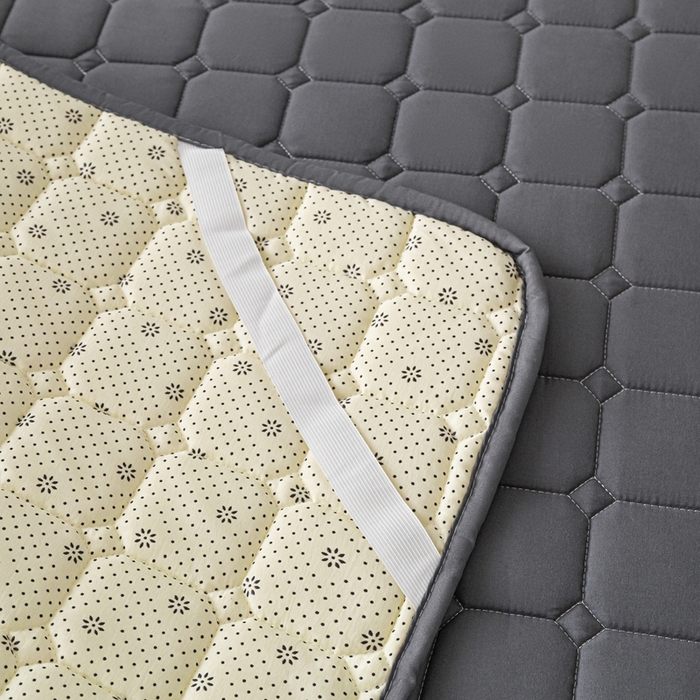 91家纺网 家纺一手货源 找家纺 欧邦 2025春夏新款四季款无印风纯色水洗棉床褥榻榻米床垫 床垫-深灰