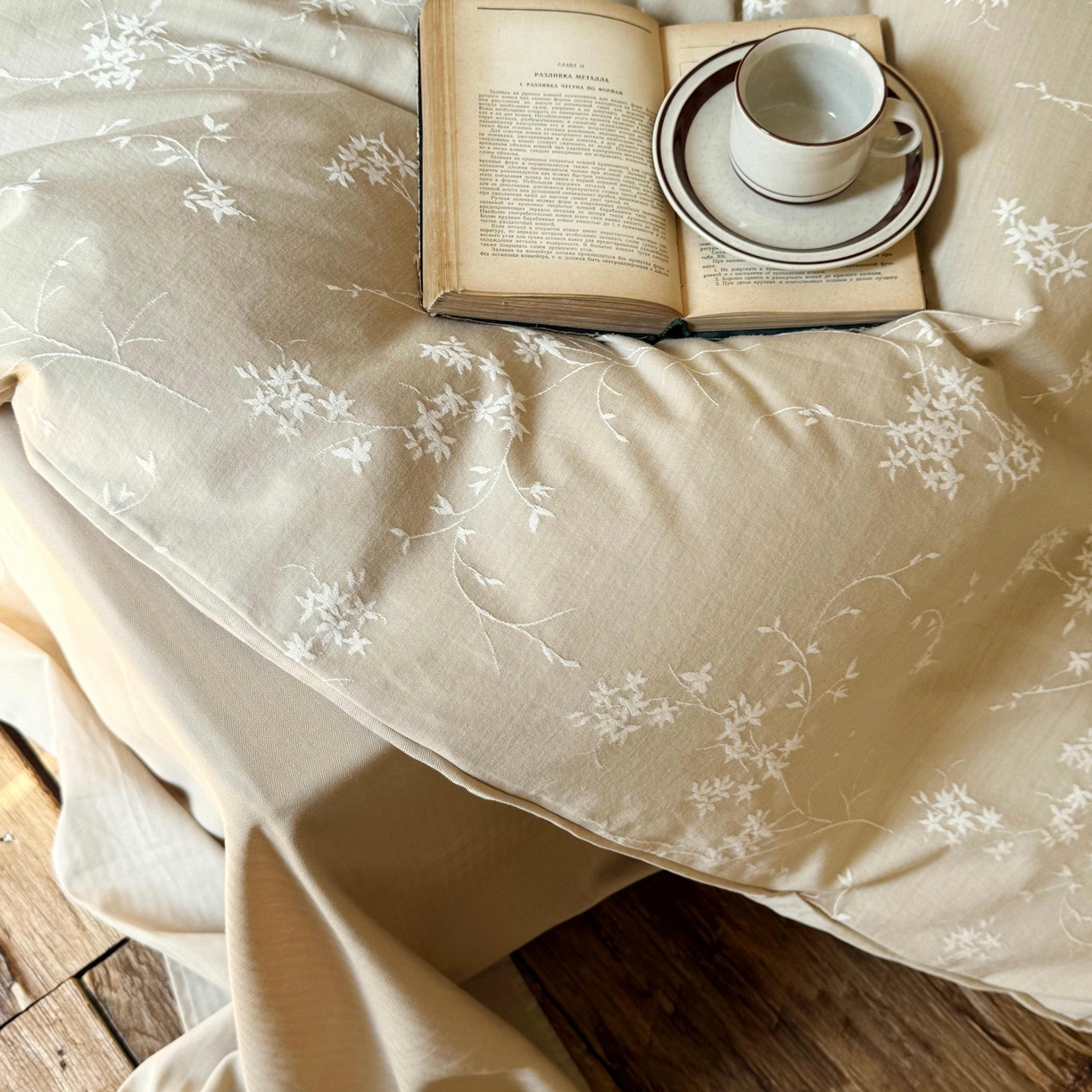 91家纺网 家纺一手货源 找家纺 云上 2025全棉提花床品系列·风铃 风铃-卡其