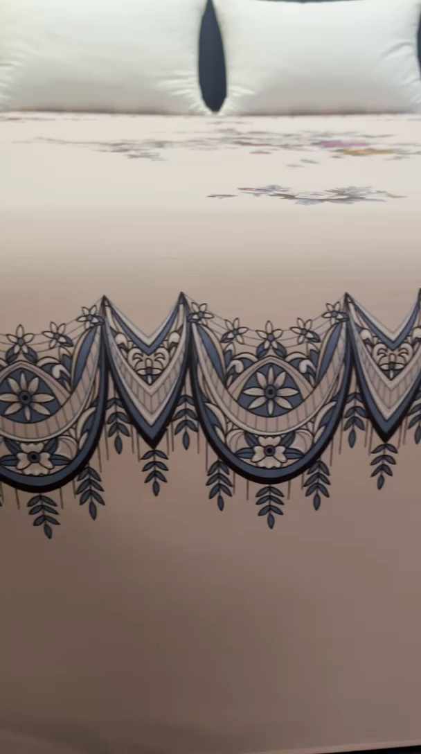 91家纺网 家纺一手货源 找家纺 居美良品 2025新款国民老上海床单 经典牡丹-玉色