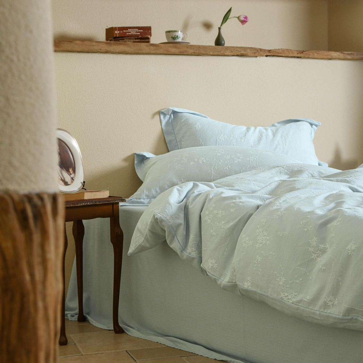 91家纺网 家纺一手货源 找家纺 云上 2025全棉提花床品系列·风铃 风铃-蓝