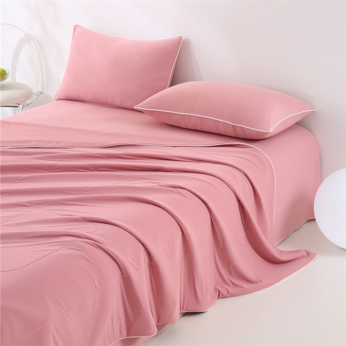 91家纺网 家纺一手货源 找家纺 小禹仔 2025新款母婴级水洗硅胶夏被夏凉被子被芯 玫粉