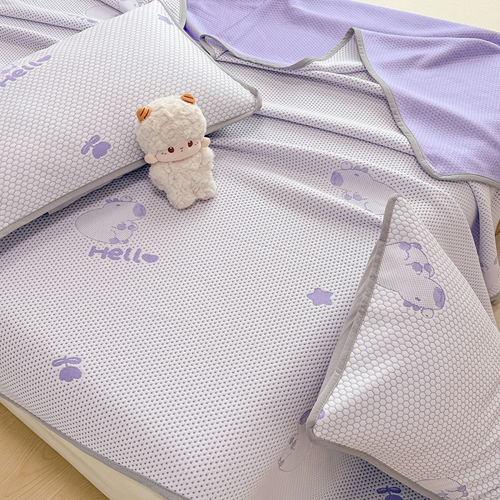 91家纺网 家纺一手货源 找家纺 雪鲨家纺  2025新款凉豆豆夏凉被空调被冰豆豆夏被可机洗礼品跑量A类 卡皮巴拉紫