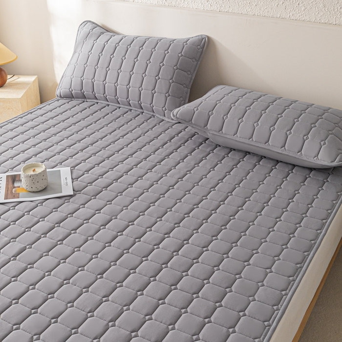 91家纺网 家纺一手货源 找家纺 欧邦 2025春夏新款四季款无印风纯色水洗棉床褥榻榻米床垫 床垫-中灰