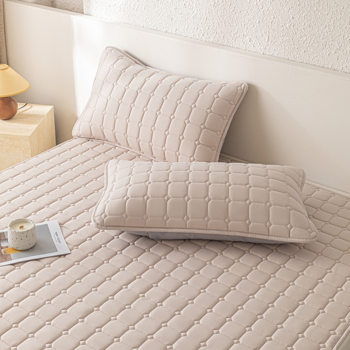 91家纺网 家纺一手货源 找家纺 欧邦 2025春夏新款四季款无印风纯色水洗棉床褥榻榻米床垫 床垫-卡其