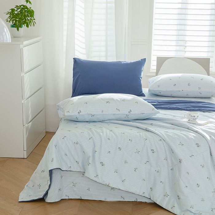 91家纺网 家纺一手货源 找家纺 （总）绫韵家纺 2025夏季全棉水洗棉混搭小碎花田园风夏被纯棉空调被套件系列