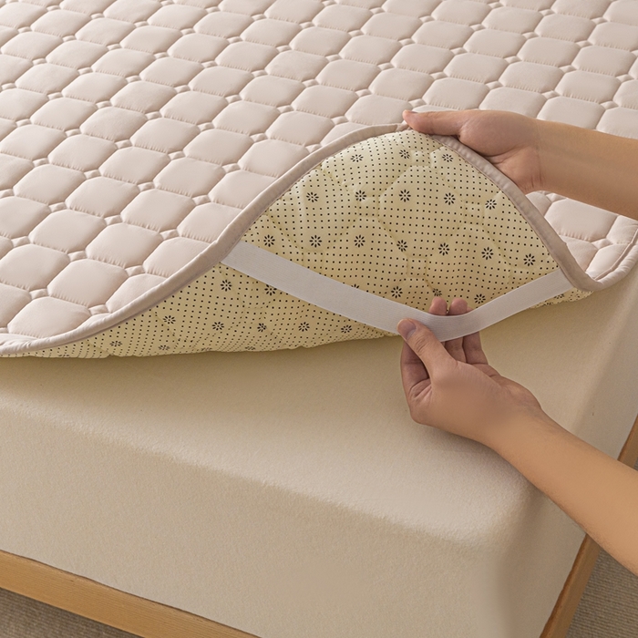 91家纺网 家纺一手货源 找家纺 （总）欧邦 2025春夏新款四季款无印风纯色水洗棉床褥榻榻米床垫