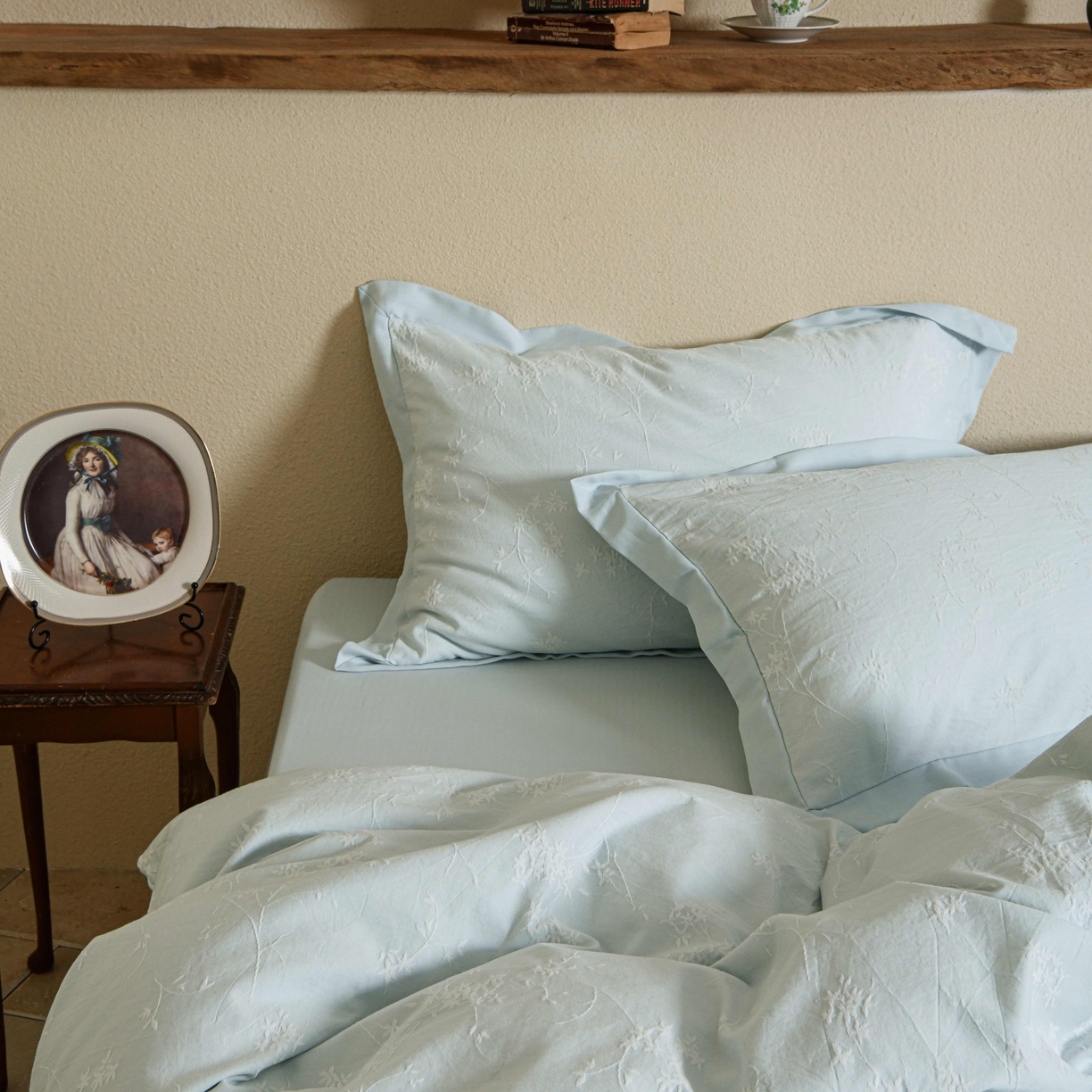 91家纺网 家纺一手货源 找家纺 云上 2025全棉提花床品系列·风铃 风铃-蓝