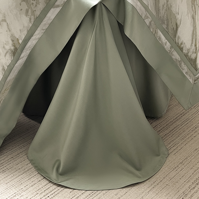 91家纺网 家纺一手货源 找家纺  2025新款夏季A类母婴级天丝棉印花四件套纯棉全棉高端数码印花丝滑裸睡长绒棉被套真丝床上用品 布里奇-绿