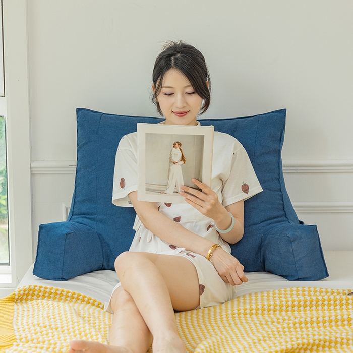 91家纺网 家纺一手货源 找家纺 一兰家纺 2025新款单人床头靠垫护腰靠背靠枕大抱枕抱抱靠 抱抱靠-雀舞蓝