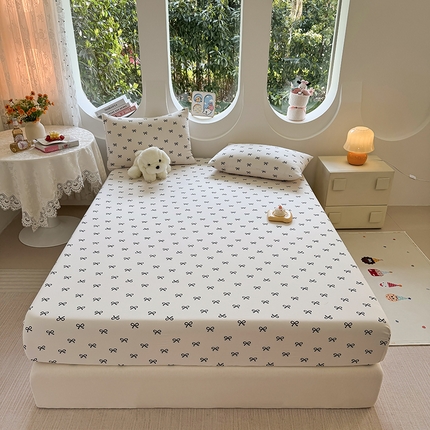 91家纺网 家纺一手货源 找家纺 （总）十一家居 2025新款ins韩系卡通印花亲肤水洗棉床笠