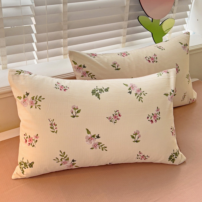 91家纺网 家纺一手货源 找家纺 王朝国际 2025新款直播热款有氧提花有氧双层纱碎花单被套 清欢