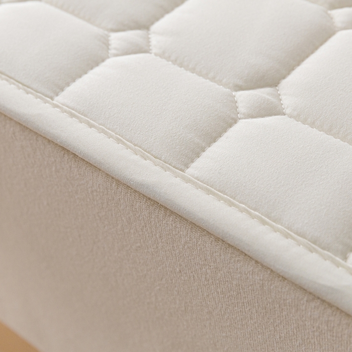 91家纺网 家纺一手货源 找家纺 欧邦 2025春夏新款四季款无印风纯色水洗棉床褥榻榻米床垫 床垫-本白