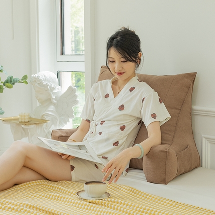 一兰家纺 2025新款单人床头靠垫护腰靠背靠枕大抱枕抱抱靠 抱抱靠-枫叶棕