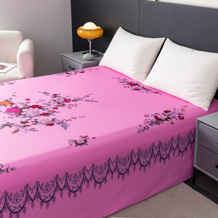 91家纺网 家纺一手货源 找家纺 居美良品 2025新款国民老上海床单 经典牡丹-粉色