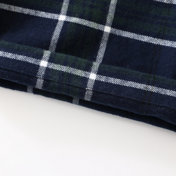 91家纺网 家纺一手货源 找家纺 伊嫚家居 2025新款无印日式双股全棉法兰绒家居服良品睡衣女纯棉直播秋冬款情侣睡衣 深绿色图案男