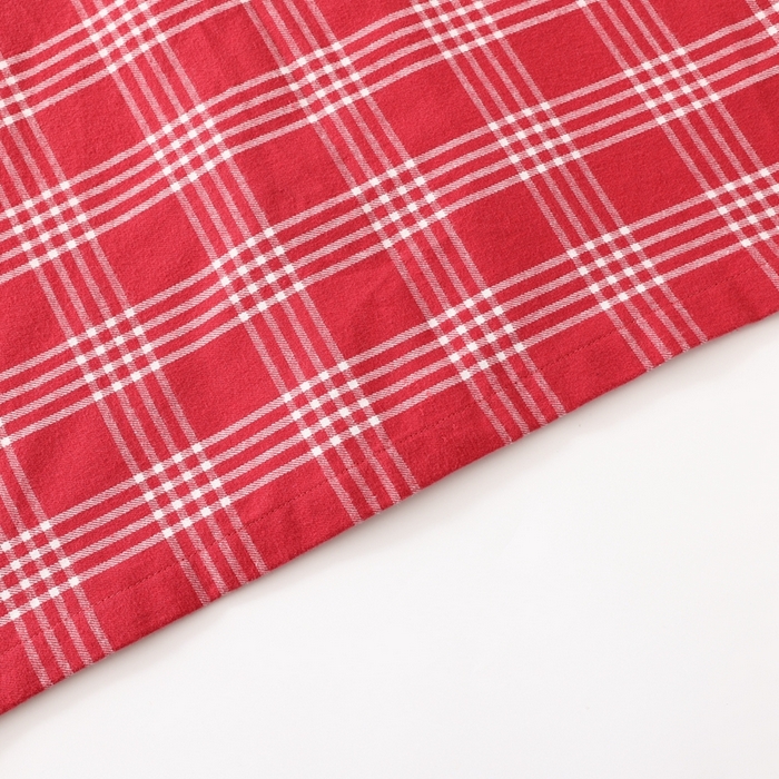 91家纺网 家纺一手货源 找家纺 伊嫚家居 2025新款无印日式双股全棉法兰绒家居服良品睡衣女纯棉直播秋冬款情侣睡衣 红色大格