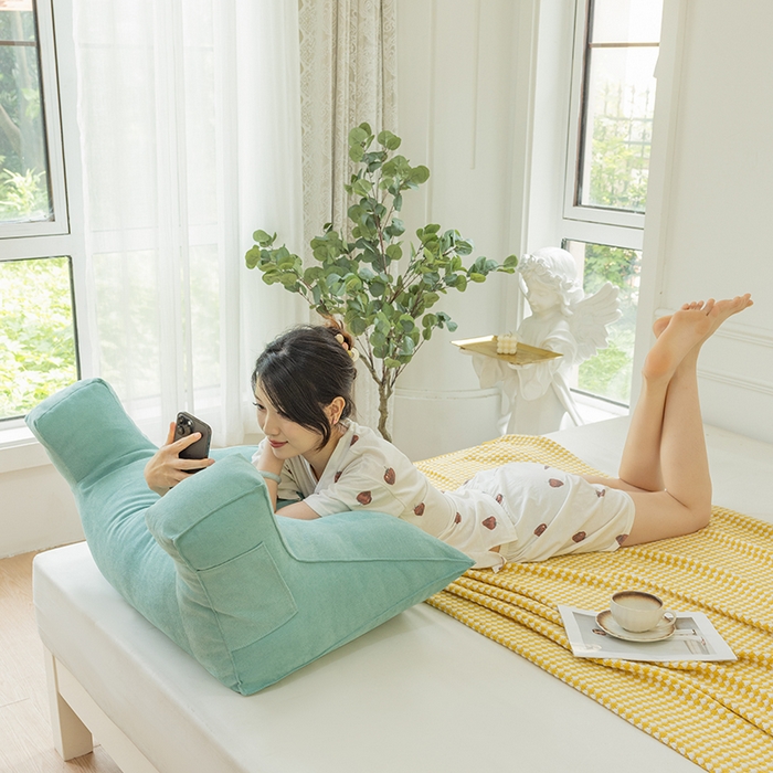 91家纺网 家纺一手货源 找家纺 一兰家纺 2025新款单人床头靠垫护腰靠背靠枕大抱枕抱抱靠 抱抱靠-釉绿色