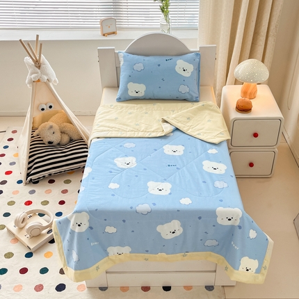 寻米 2025新款13070全棉夏被儿童夏被 云朵小熊