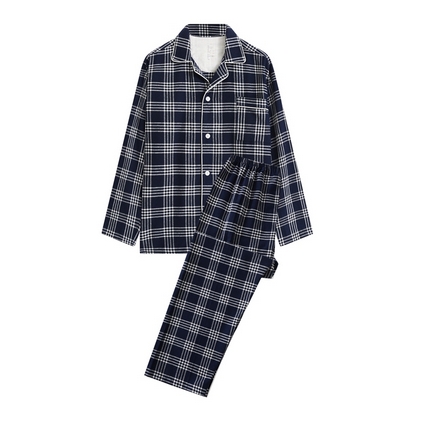 91家纺网 家纺一手货源 找家纺 （总）伊嫚家居 2025新款无印日式双股全棉法兰绒家居服良品睡衣女纯棉直播秋冬款情侣睡衣