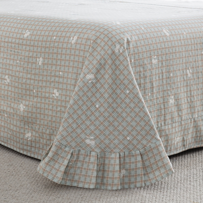 91家纺网 家纺一手货源 找家纺 鲁爱家纺供货 2025新款全棉双层纱绣花四件套 初语-月色咖