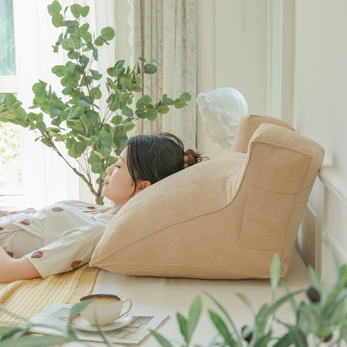 91家纺网 家纺一手货源 找家纺 一兰家纺 2025新款单人床头靠垫护腰靠背靠枕大抱枕抱抱靠 抱抱靠-晨曦黄