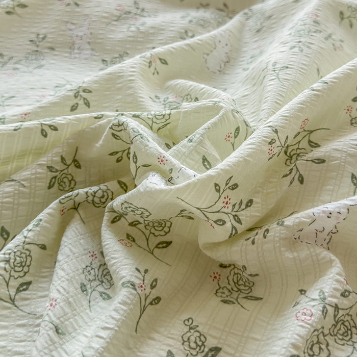 91家纺网 家纺一手货源 找家纺 王朝国际 2025新款直播热款有氧提花有氧双层纱碎花单被套 绿野仙踪