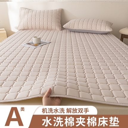 91家纺网 家纺一手货源 找家纺 （总）欧邦 2025春夏新款四季款无印风纯色水洗棉床褥榻榻米床垫