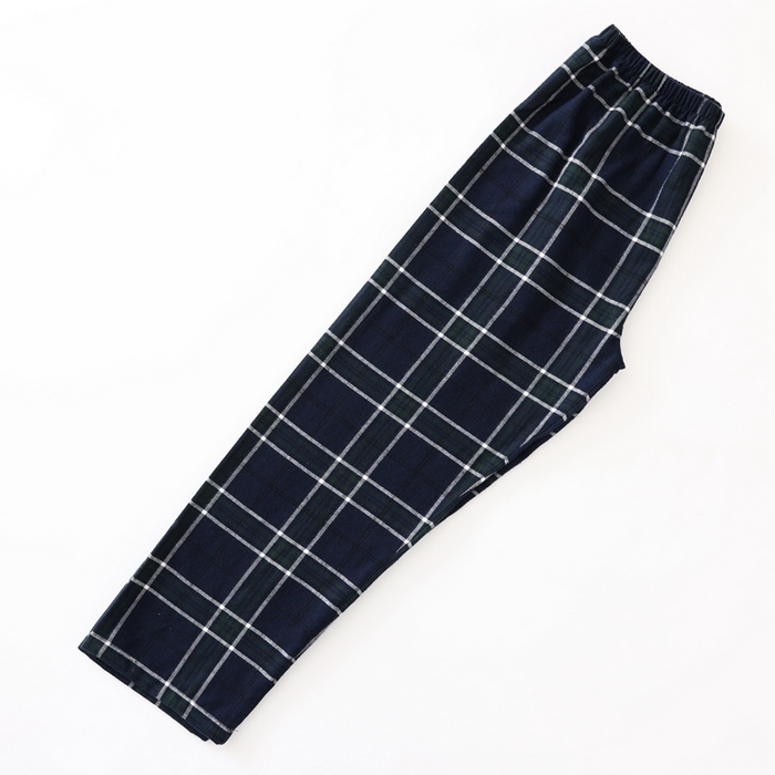 91家纺网 家纺一手货源 找家纺 伊嫚家居 2025新款无印日式双股全棉法兰绒家居服良品睡衣女纯棉直播秋冬款情侣睡衣 深绿色图案女