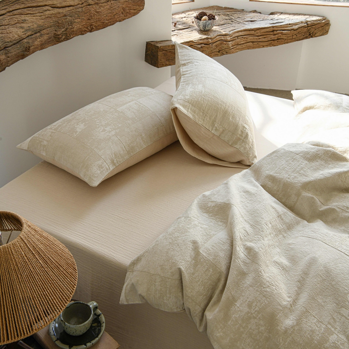 91家纺网 家纺一手货源 找家纺 云上 2025全棉色织大提花床品·侘寂空间   空间-米