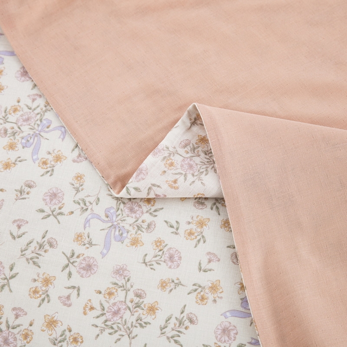 91家纺网 家纺一手货源 找家纺 鲁爱家纺供货 2025新款全棉双层纱绣花四件套 初语-玉颜粉