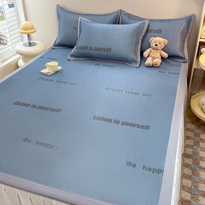 91家纺网 家纺一手货源 找家纺 典曼家纺 2025新款600D数码印花冰藤席席子凉席-床席款 简约生活