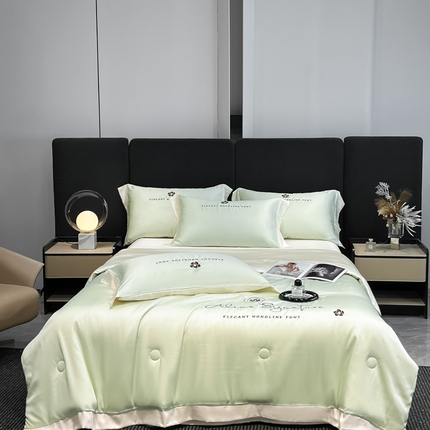 91家纺网 家纺一手货源 找家纺 （总）仔仔熊 2025新款水洗真丝夏凉被四件套-春暖花开系列