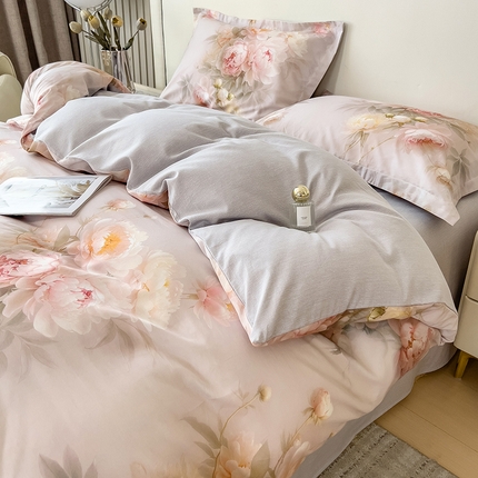 芃成家纺 2025新款A类莱赛尔天丝棉四件套-国色天香