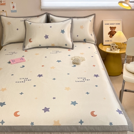 91家纺网 家纺一手货源 找家纺 （总）典曼家纺 2025新款600D数码印花冰藤席席子凉席-床席款