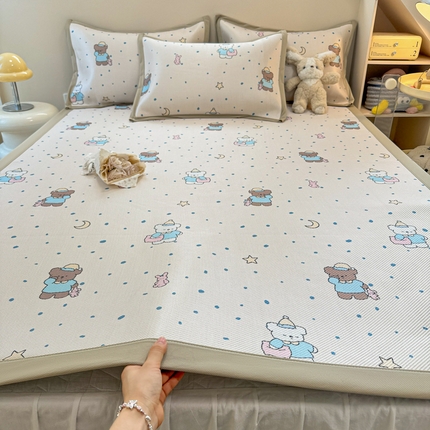 典曼家纺 2025新款600D数码印花冰藤席席子凉席-床席款 睡意朦胧