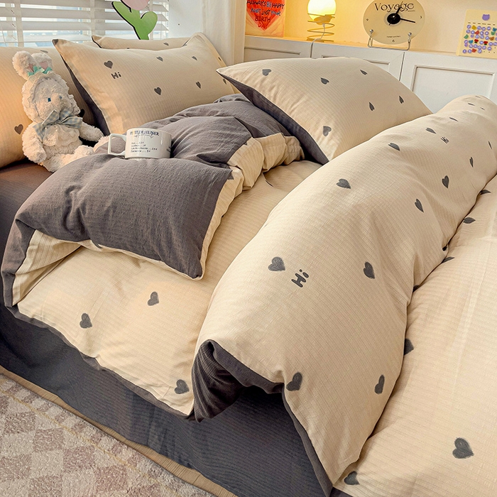 91家纺网 家纺一手货源 找家纺 王朝国际 2025新款直播热款有氧提花有氧双层纱碎花单被套 莫里