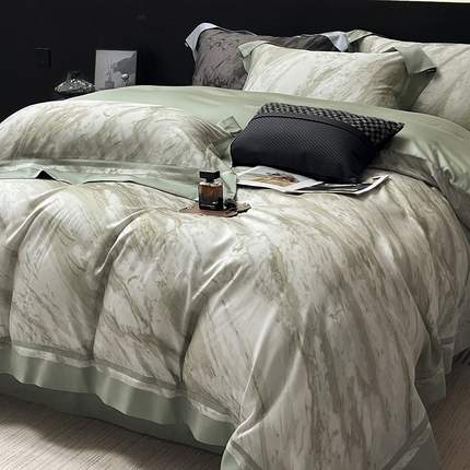 91家纺网 家纺一手货源 找家纺 （总）  2025新品A类100支天丝棉夹棉床盖床笠四件套全棉纯棉床单加厚高端数码印花长绒棉夏季轻奢真丝床上用品