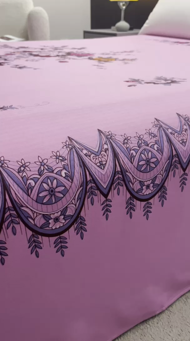 91家纺网 家纺一手货源 找家纺 居美良品 2025新款国民老上海床单 经典牡丹-粉色