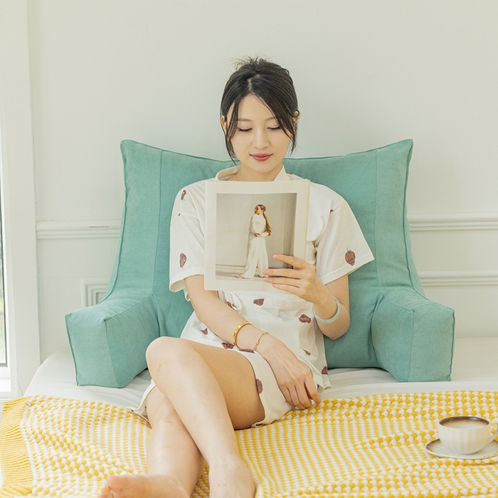 91家纺网 家纺一手货源 找家纺 一兰家纺 2025新款单人床头靠垫护腰靠背靠枕大抱枕抱抱靠 抱抱靠-釉绿色