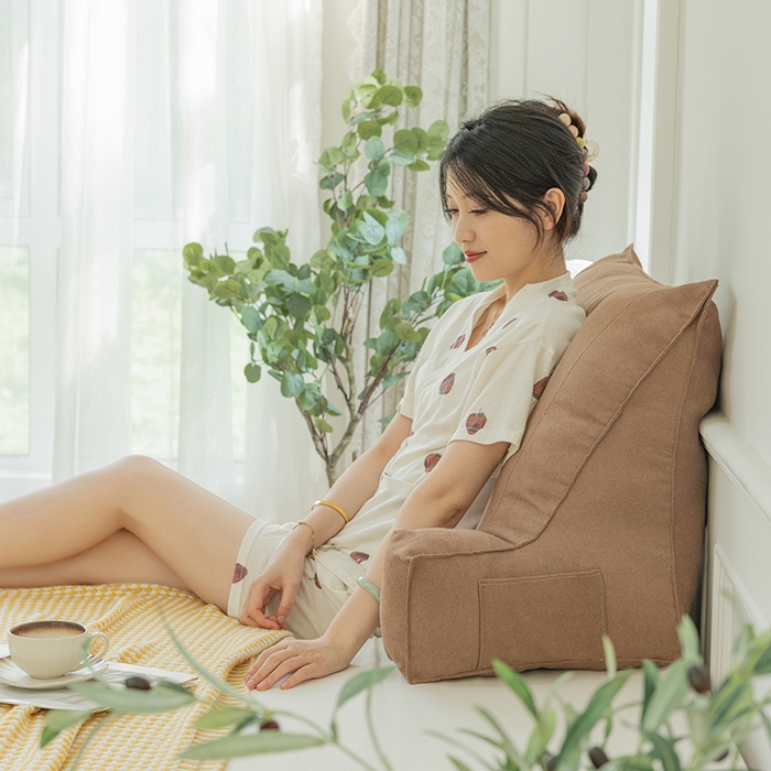 91家纺网 家纺一手货源 找家纺 一兰家纺 2025新款单人床头靠垫护腰靠背靠枕大抱枕抱抱靠 抱抱靠-枫叶棕