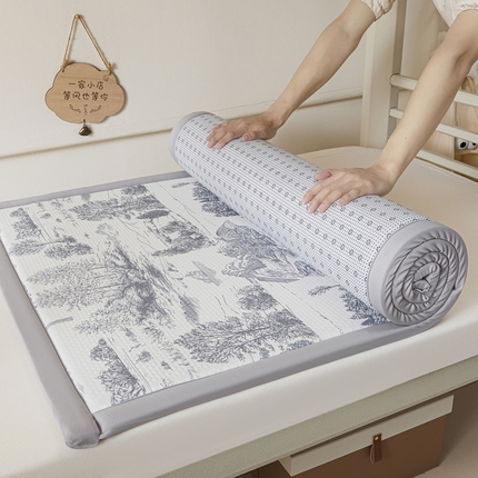 91家纺网 家纺一手货源 找家纺 （总）川悦生活 2025新款数码印花冰豆豆凉席床垫-学生床