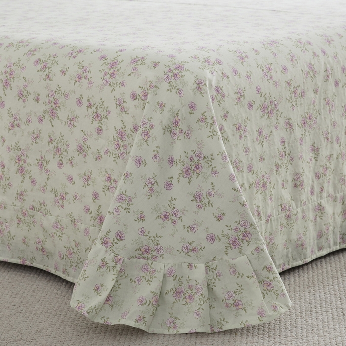 91家纺网 家纺一手货源 找家纺 鲁爱家纺供货 2025新款全棉双层纱绣花四件套 初语-薄荷绿