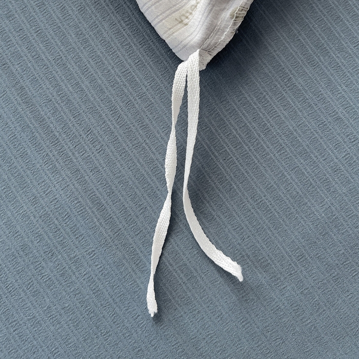 91家纺网 家纺一手货源 找家纺 王朝国际 2025新款直播热款有氧提花有氧双层纱碎花单被套 蓝颜