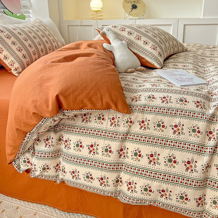 91家纺网 家纺一手货源 找家纺 王朝国际 2025新款直播热款有氧提花有氧双层纱碎花单被套 可可庄园