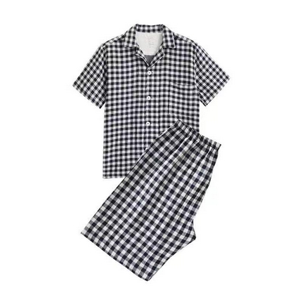 91家纺网 家纺一手货源 找家纺 （总）伊嫚家居 2025新款日式无印风良品全棉双层纱睡衣女纯棉短袖短裤睡衣夏季纯棉短袖家居服