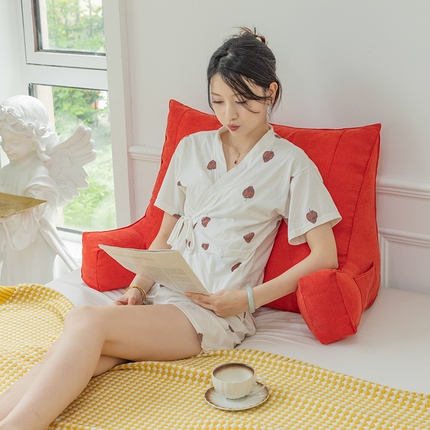 一兰家纺 2025新款单人床头靠垫护腰靠背靠枕大抱枕抱抱靠 抱抱靠-桃粉沙