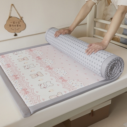 91家纺网 家纺一手货源 找家纺 （总）川悦生活 2025新款数码印花冰豆豆凉席床垫-学生床