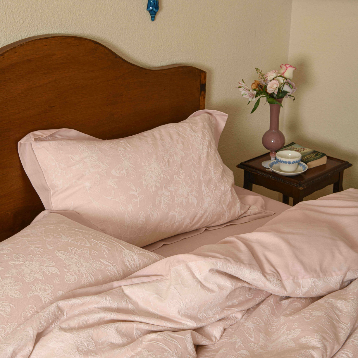 91家纺网 家纺一手货源 找家纺 云上 2025全棉提花床品系列·蝶舞花间 蝴蝶-粉