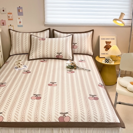 91家纺网 家纺一手货源 找家纺 典曼家纺 2025新款600D数码印花冰藤席席子凉席-床席款 硕果