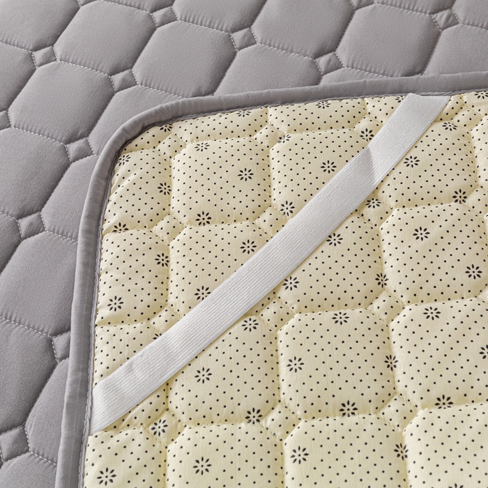 91家纺网 家纺一手货源 找家纺 欧邦 2025春夏新款四季款无印风纯色水洗棉床褥榻榻米床垫 床垫-中灰